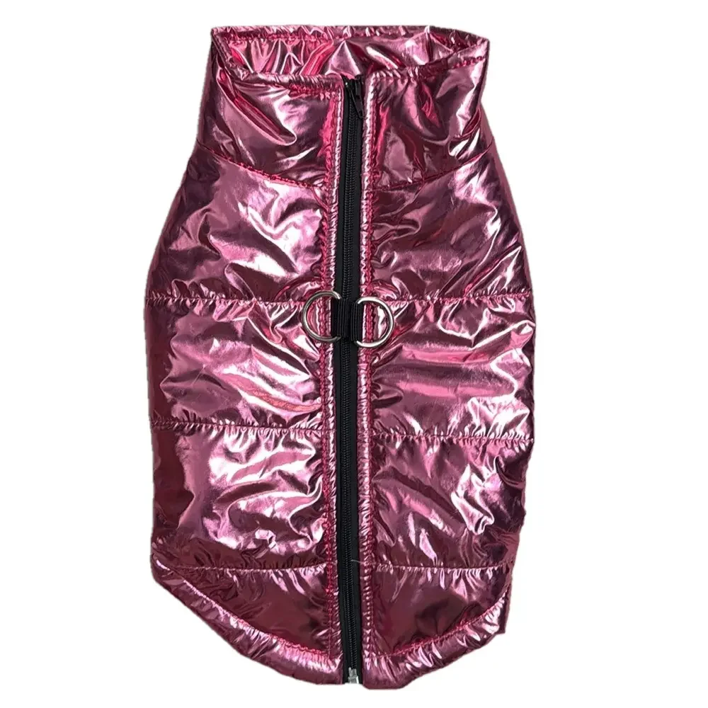 PINK METALLIC DIVA PUPPY PUFFER JACKET NWOT